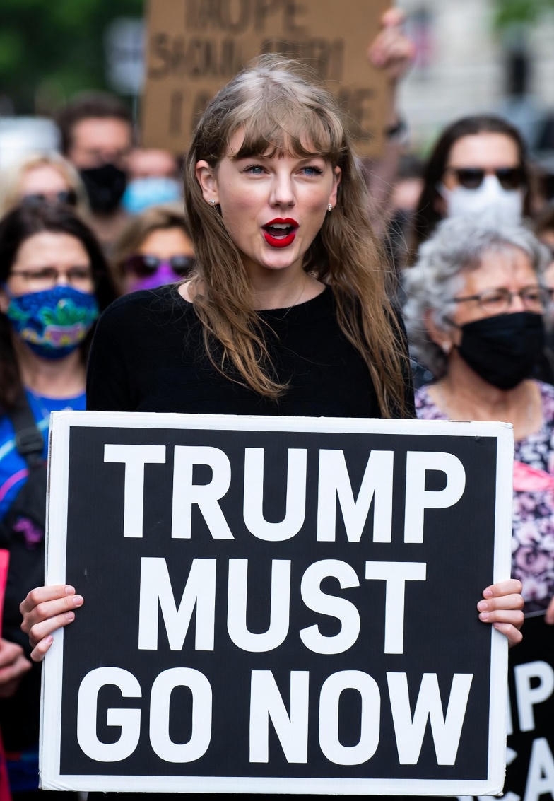 BREAKING: Taylor Swift Joins thousands of protesters marching in the streets of DC to gather outside the White House demanding the resignation of President Trump in the wake of the Epstein email release. - Taylor also did the unexpected and got up on a podium with a powerful statement, saying "The Epstein Files are making victims, We don’t even want his resignation, we want his removal and if he’s removed, the entire administration is removed... the political temperature in D.C. is exploding, "It’s Up To Us To Drag Him Out", and from now, me and my team will be..."