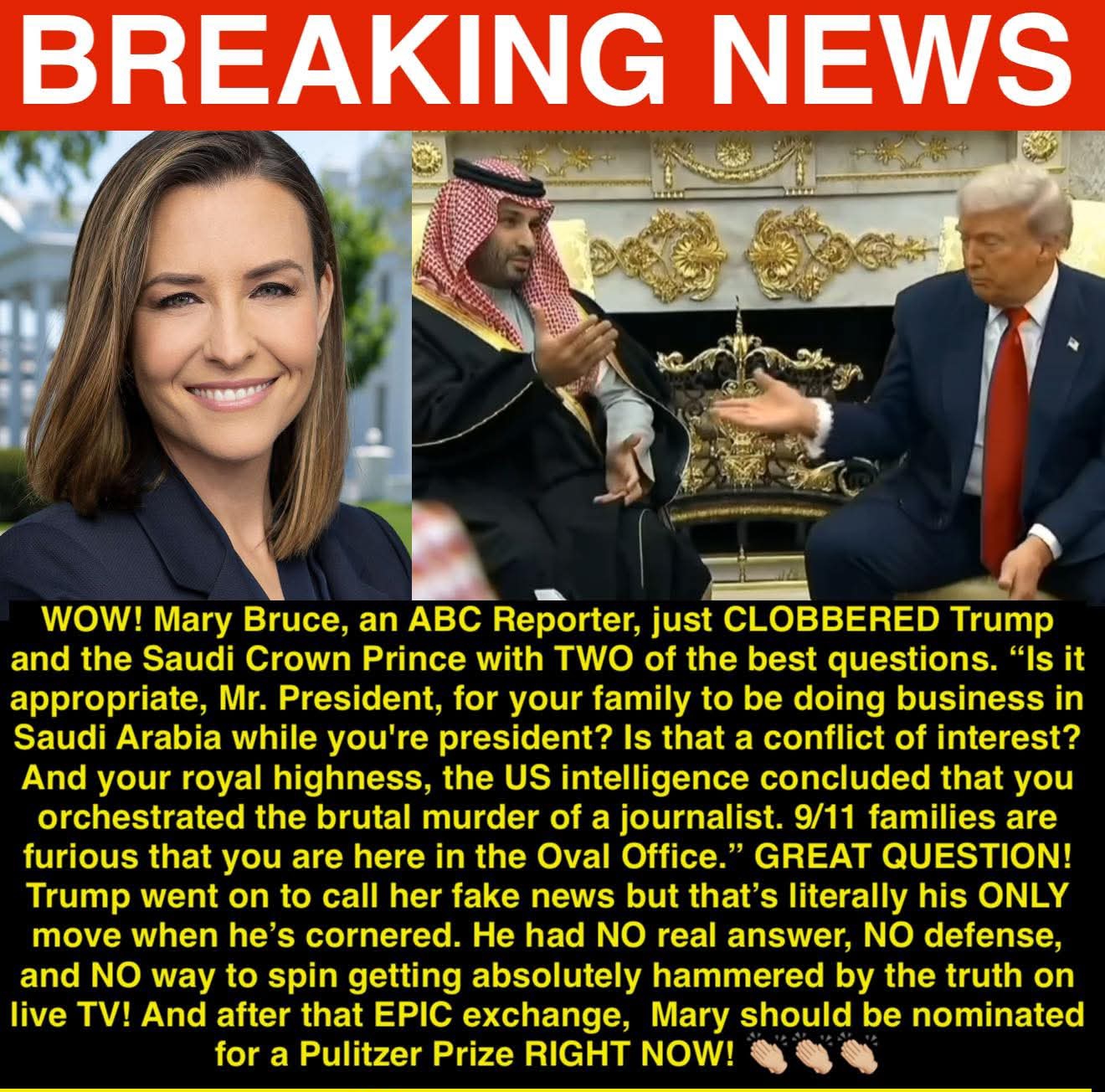 BREAKING: Mary Bruce GRILLS Trump and Saudi Crown Prince with Questions He Couldn’t Dodge