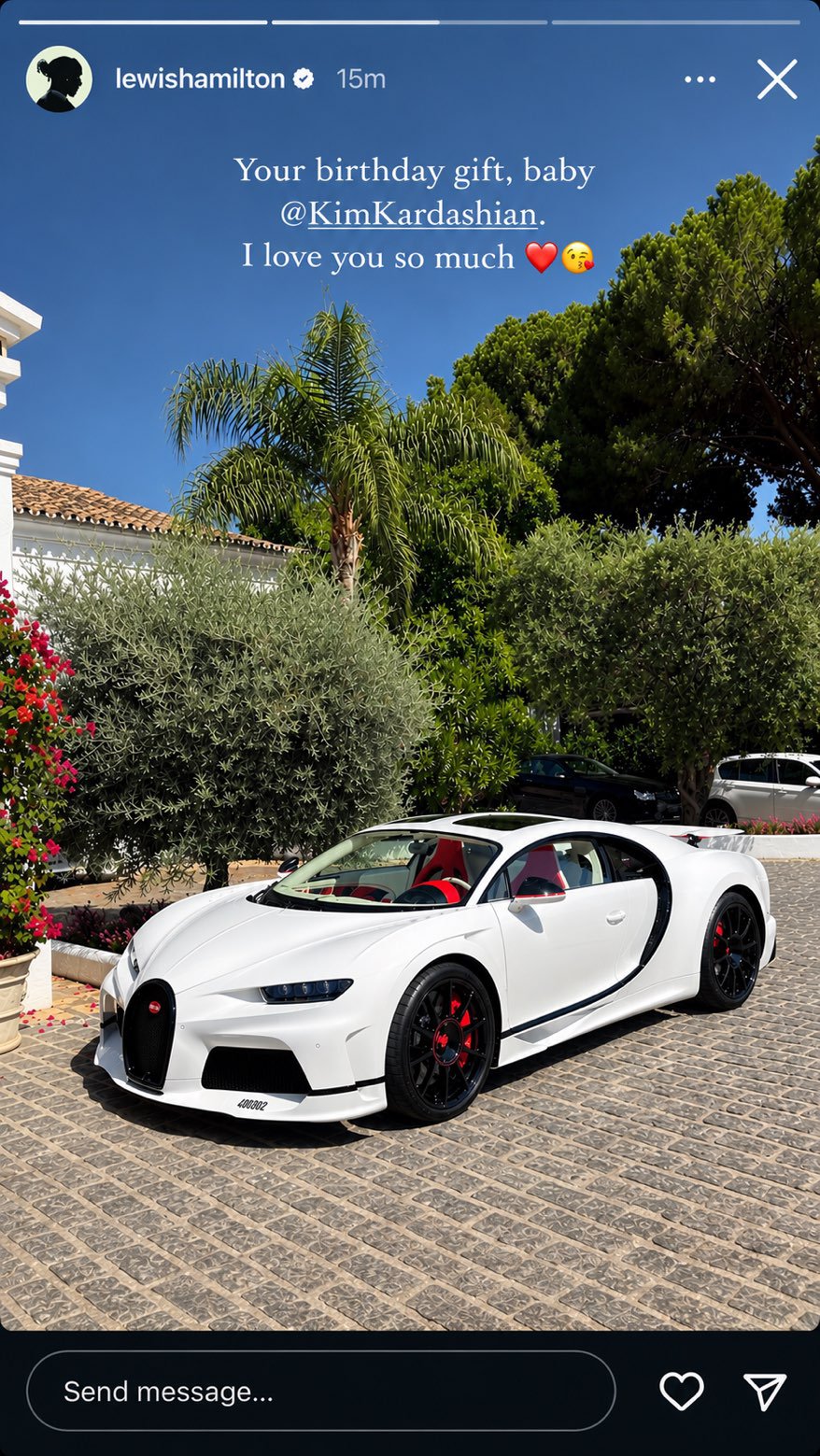 Lewis Hamilton reportedly bought Kim Kardashian a $1 million Bugatti Veyron for her 46th birthday