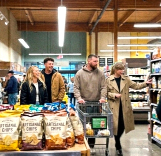 Taylor Swift, Travis Kelce, Patrick Mahomes and Brittany Mahomes Turn Heads as the Two Power Couples Share a Rare Grocery Store Moment in Kansas City Following Taylor and Travis's Shocking Announcement... See the Sweet Photos and Never-Before-Seen Moments