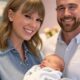 Taylor Swift and Travis Kelce with their Baby
