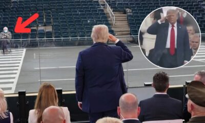 Trump saluting at his own parade