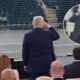 Trump saluting at his own parade