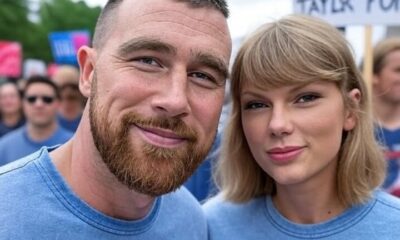 Travis Kelce and Taylor Swift at a Parade