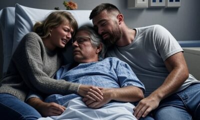 Taylor Swift and boyfriend Travis Kelce visiting Scott Swift at the hospital