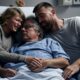 Taylor Swift and boyfriend Travis Kelce visiting Scott Swift at the hospital
