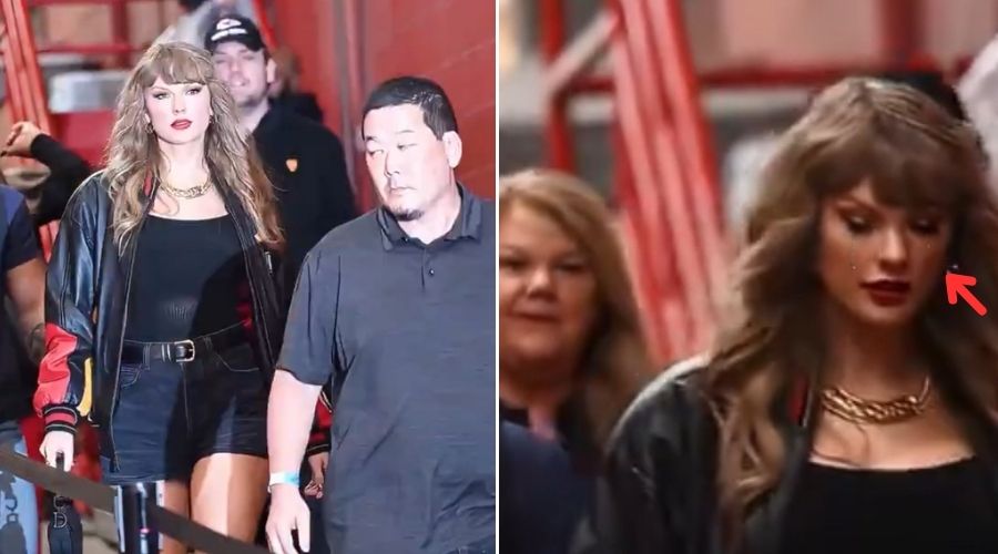 Taylor Swift at Chiefs vs Cardinal game leaving