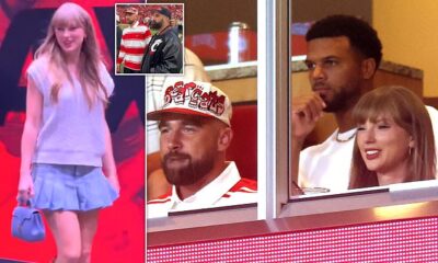 Taylor Swift stuns in pleated mini skirt with Travis Kelce in first outing since engagement