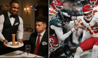 Chaos Erupts as Patrick Mahomes visits a restaurant and was served by Jalen Hurts, but what surprised fans is Patrick’s reaction… See Full Story