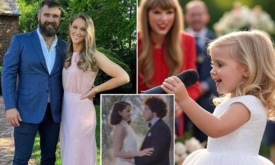 Breaking News: Kylie Kelce shares an unforgettable moment from Selena Gomez and Benny Blanco’s fairytale wedding as her 5-year-old daughter Wyatt, clutching nothing but a toy microphone, stood before the crowd and sang with the fearless spirit of a born performer