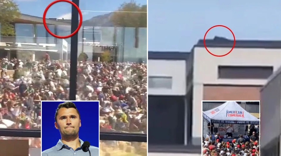 Video shows figure lying in wait and then fleeing rooftop after Kirk shooting as police under fire