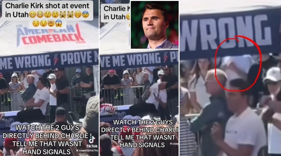 Something Is Off Here! Watch the Two Guys Behind Charlie Kirk Moments Before the Shooting: “The Shooter Was Right There”