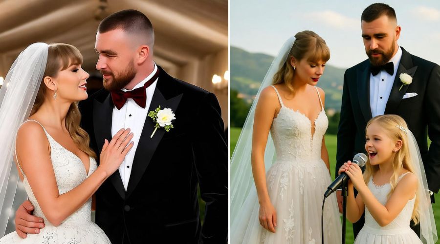 Breaking News: Taylor Swift Shares Sweet and Hilarious Moments from Her Luxurious Wedding with Now-Husband, Chiefs Star Travis Kelce — as Jason and Kylie Kelce’s 5-Year-Old Daughter, Wyatt, Performs an Adorable Original Love Song She Wrote for the Couple, and Jason Demonstrates a “Kissing Technique” Using His Wife Kylie, Calling It the ‘Ecstasy Kiss.’ The 30-Second Clip Has Fans Replaying These Beautiful Moments Nonstop… See More