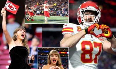 NEWS UPDATE: Watch Super-Excited Taylor Swift Celebrate Her Fiancé Travis Kelce’s First Touchdown at the Chiefs vs. Jaguars Game — She Jumps Up from Her Seat in the VIP Suite, Waves and Throws Up the Chiefs Flag in Pure Joy Before Doing Her Iconic Hand-Heart Gesture… Moments Later, Travis Spots Her and Responds with the Same Heart Symbol — Fans Can’t Get Enough! See Full Details and Watch the Full Clip Below