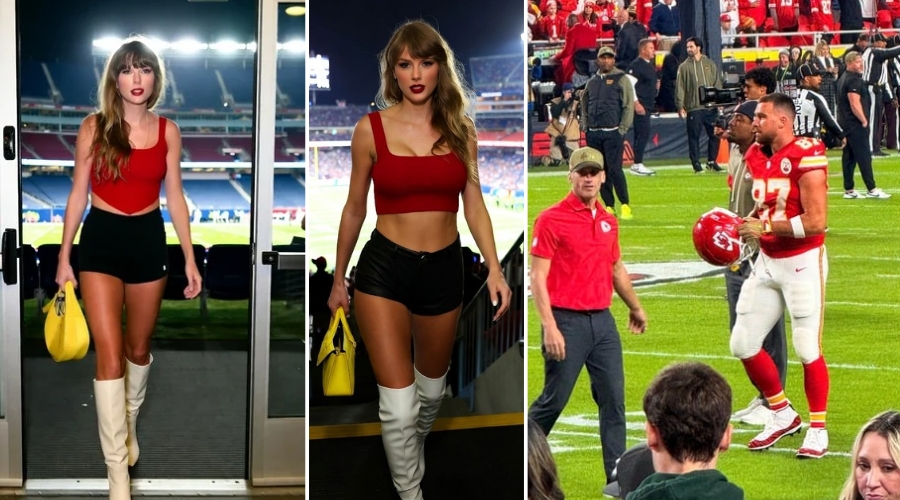 Taylor Swift’s Confusing Fashion Choice Leaves Fans in Total Shock as She Arrives Unexpectedly Late to the Chiefs vs. Commanders Game to Support the Struggling Chiefs — Who Were Already Locked in a Tough Match Against the Commanders. Moments After She Walked Elegantly Into the Stadium and Headed to the VIP Box, Travis Kelce Appeared Distracted and Lost Focus on the Field, Clearly Stunned by Her Look. Fans Are Now Asking: Was Taylor There to Motivate Her Man or to Confuse Him Even More?