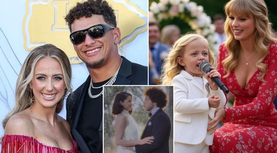 Breaking News: Brittany Mahomes shares a magical moment from Selena Gomez and Benny Blanco’s fairytale wedding as her 4-year-old daughter Sterling Skye stepped onto the stage and sang with a fearless charm that silenced the room