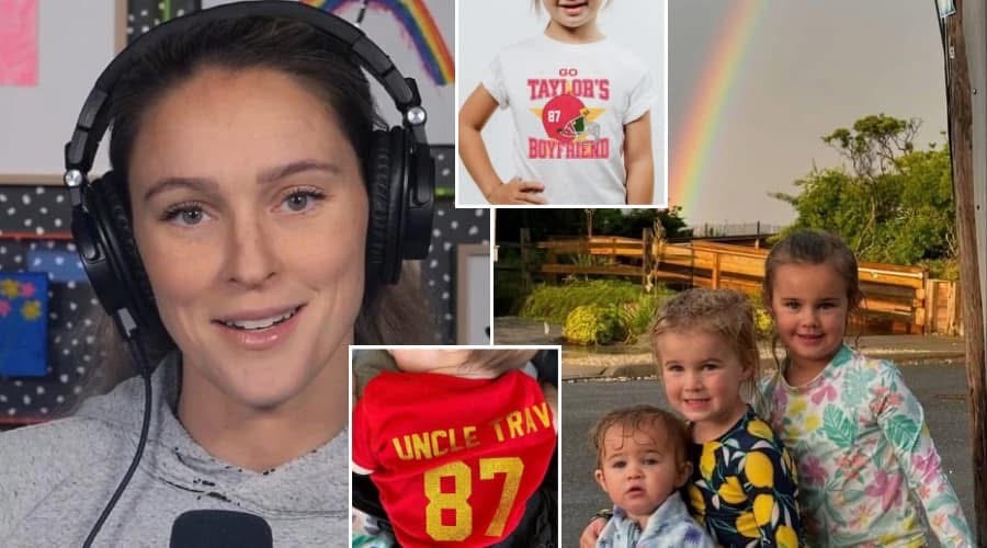 JUST IN: Kylie Kelce Proudly Shares Adorable First Sneak Peek of the Shirts Her Girls Will Wear for Taylor Swift New Album “The Life of a Showgirl”: “The Kelce Girls Will Be Wearing ‘Go Uncle Travvy’ and ‘Go Auntie Taylor’s Boyfriend’ Shirts” - Snubbing Their Dad Jason Kelce’s Birthday