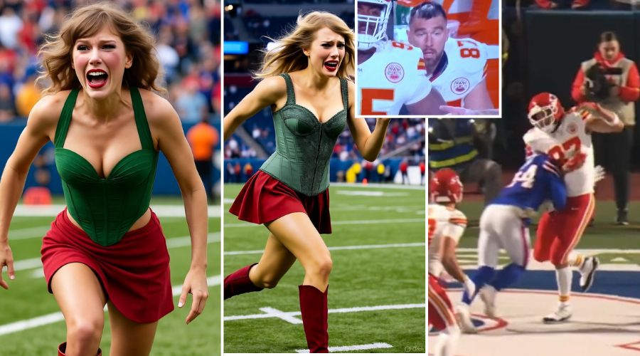 Heart-Touching Moment: Panicked Taylor Swift Runs Onto the Field After Fiancé Travis Kelce Gets Blasted in the Chest and Ribs by Bills Players — He Was Slow to Get Up, and She Helped Him as They Walked to the Locker Room… Taylor Then Furiously Blasts the Buffalo Crowd in a Viral Clip — Full Story and Exclusive Video!