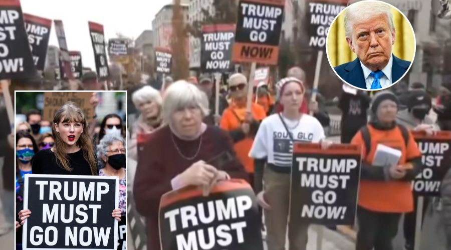 BREAKING: Taylor Swift Joins thousands of protesters marching in the streets of DC to gather outside the White House demanding the resignation of President Trump in the wake of the Epstein email release. - Taylor also did the unexpected and got up on a podium with a powerful statement, saying "The Epstein Files are making victims, We don’t even want his resignation, we want his removal and if he’s removed, the entire administration is removed... the political temperature in D.C. is exploding, "It’s Up To Us To Drag Him Out", and from now, me and my team will be..."