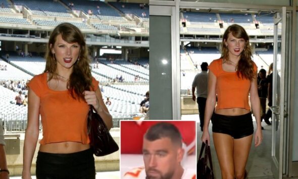 Taylor Swift Makes a Late, Picture-Perfect Appearance at the Chiefs–Broncos Game, but Fans Call Out Her “Confusing” Outfit—Saying the Color Looks Like She’s Supporting the Broncos—and Travis Kelce’s Reaction Once He Realizes How They’re Treating Her Is Impossible to Ignore.