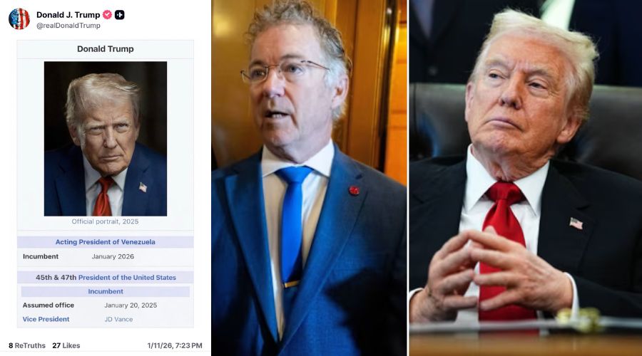 BREAKING: Trump DECLARED Himself that he's "Acting President of Venezuela" by Posting on Truth Social, after The U.S. Senate recently passed a resolution blocking President Trump from taking any further military action in Venezuela and Greenland without Congress approval