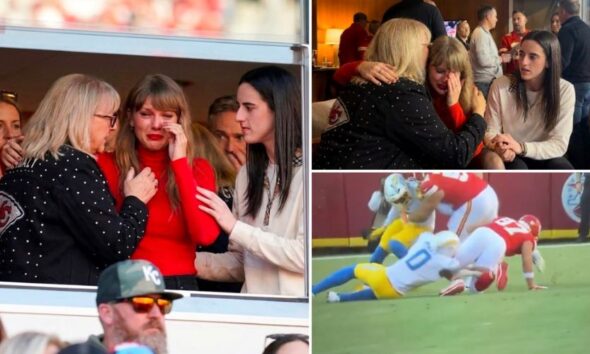 Caitlin Clark and Donna Kelce Comfort a Crying Taylor Swift After Her Husband, Travis Kelce, Suffers an Ankle Injury During the Chiefs vs. Chargers Game