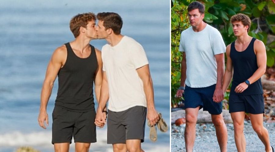 Tom Brady, 49, proudly showed off his new 19 year old boyfriend as they shared a passionate kiss at the beach, after revealing his past experiences with his Ex. Gisele Bündchen had changed his perspective on relationships with women