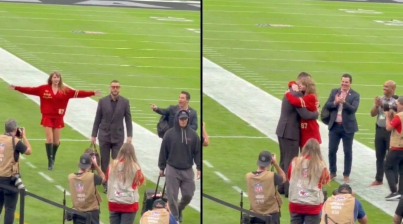 See the Adorable Moment Taylor Swift Steals the Spotlight as She Shouts “My Mr. Cleveland” and Runs to Hug Husband Travis Kelce Upon His Arrival at Allegiant Stadium for the Chiefs vs. Raiders Game - New Photos and a Never-Before-Seen Clip Emerge the Day After the Chiefs’ Win