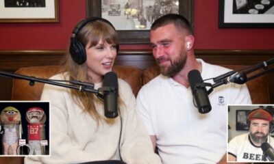 Taylor Swift Steals the Spotlight, Revealing Her $65K Gift for Husband Travis Kelce’s 37th Birthday and Reacting to the 'Haylor Swift' and 'Travis Kelc-hay' Fall Hay-Bale Display in a Surprise Appearance on New Heights with Travis and Jason Kelce