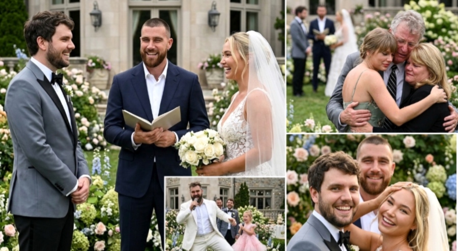 Taylor Swift’s Brother Austin Marries Longtime Girlfriend and Model Sydney Ness in a Dramatic Ceremony at Taylor Swift’s Private Mansion in Watch Hill, Rhode Island, Attended by Taylor Swift, Husband Travis Kelce, Andrea and Scott Swift, Jason Kelce, and Other A-List Celebrities