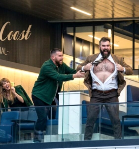 Jason Kelce Breaks the Internet by Going Shirtless and Tearing His $9,500 Suit After an Eagles Touchdown During the Eagles vs. Jaguars Game, Leaving Travis Kelce Unable to Stop Him as Taylor Swift Bursts Into Laughter After Jason’s Wife Momentarily Leaves the VIP Box