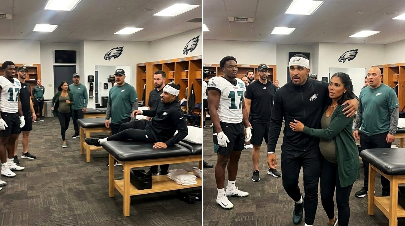 Jalen Hurts’ Wife Bry Burrows Breaks Eagles Protocol by Rushing to the Philadelphia Eagles’ Team Facility in Worry After the Team Announces His “Superficial Blood Clot” Diagnosis, but Fans Notice Something Shocking About Her That Has Everyone Talking