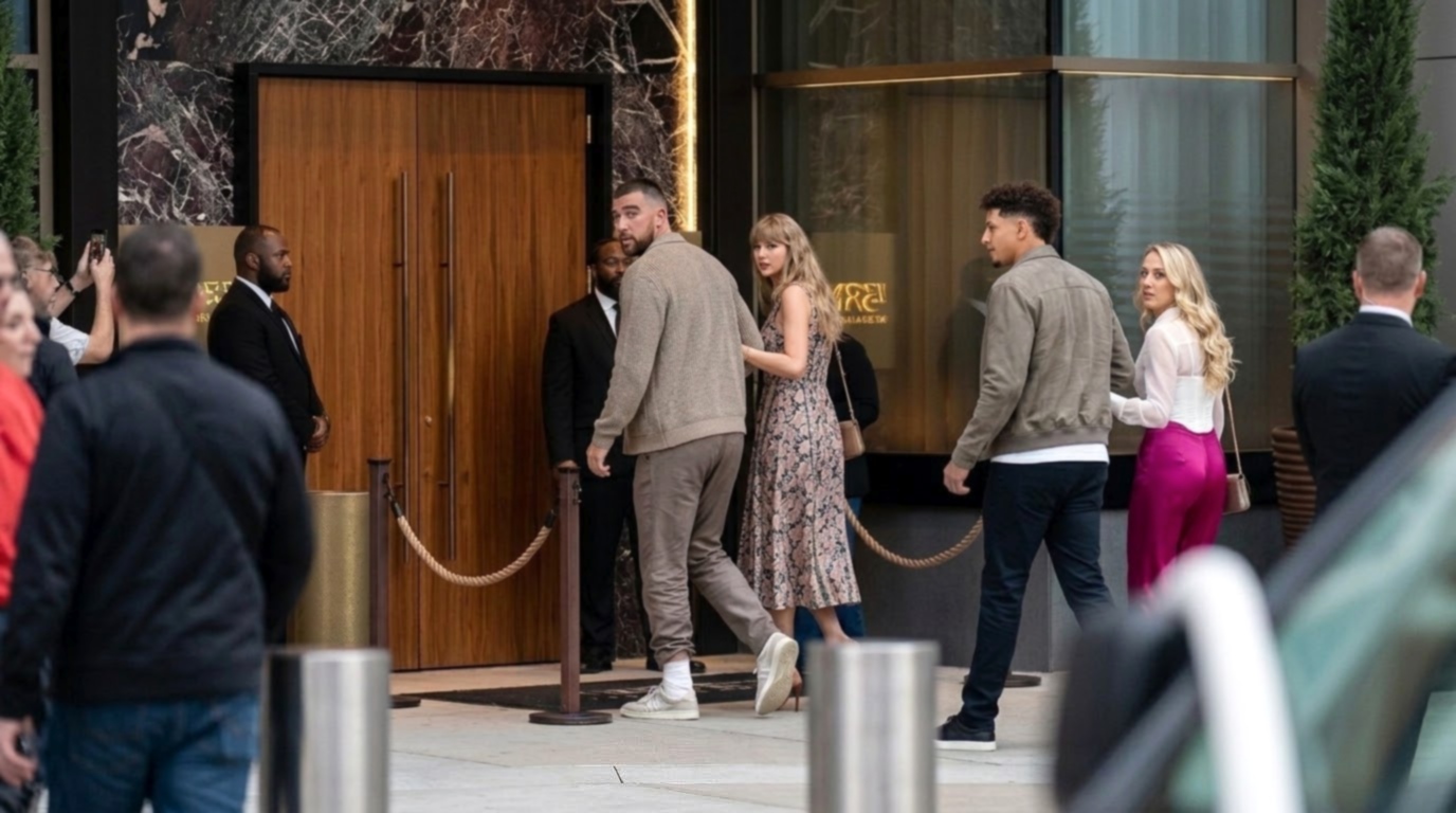 Taylor Swift, 36, and Husband Travis Kelce, 37, Join Patrick Mahomes, 31, and Brittany Mahomes, 31, as Both NFL Power Couples Look Stunning During a Breakfast Outing at 1587 Prime Steakhouse to Celebrate the Chiefs’ Electrifying Win Over the Chargers, but an Eagle-Eyed Fan Notices Something Unusual That Has Everyone Asking Questions