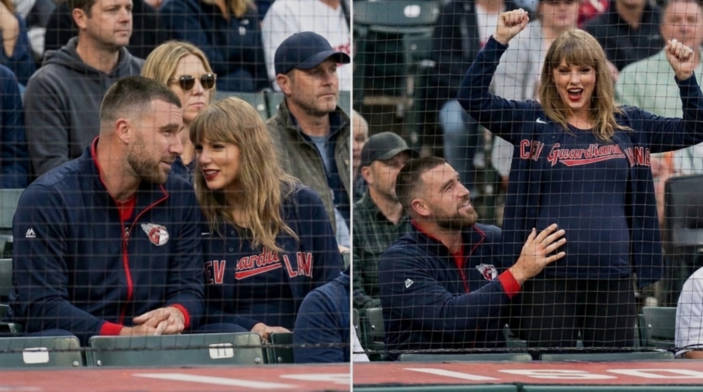 Travis Kelce and Wife Taylor Swift Stun at the Guardians vs. Rays Game 6 of the ALCS at Tropicana Field in Florida in New Photos, but All Eyes Are on Taylor After She Stands Up to Cheer, as Fans Spot Something That Finally Confirms What They Have Been Saying All Along